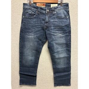 TK Axel Slim Fit Bootcut Jeans Mens Blue Faded Denim Stretch 32x30